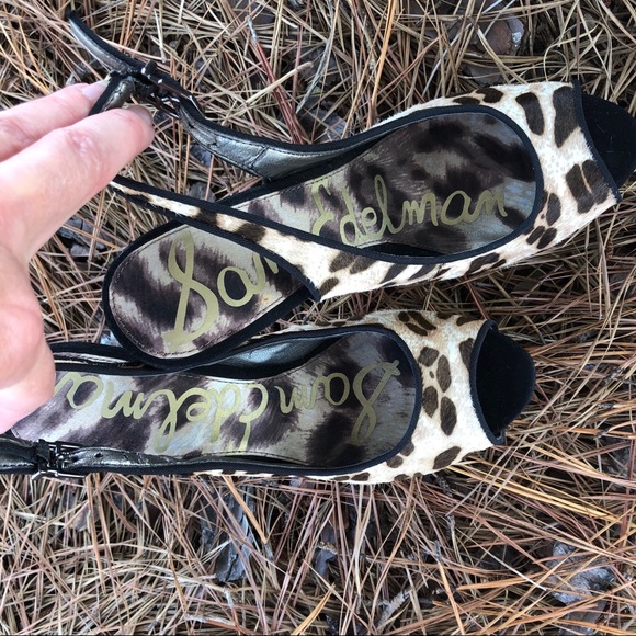 Sam Edelman animal print calf hair heels size 6M - Picture 8 of 11